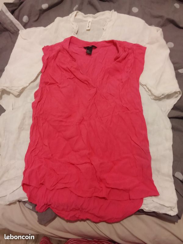 T-shirt femme froces roses (image 2)