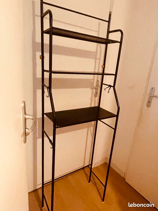 Étagère meuble Wc noir (image 1)