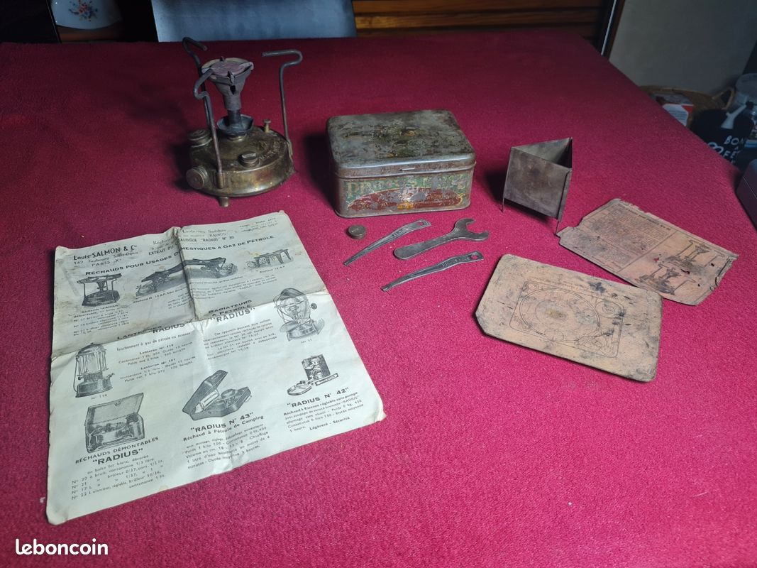 Réchaup Primus Vintage à Butane Avec Socle - État D'usage Incroyable