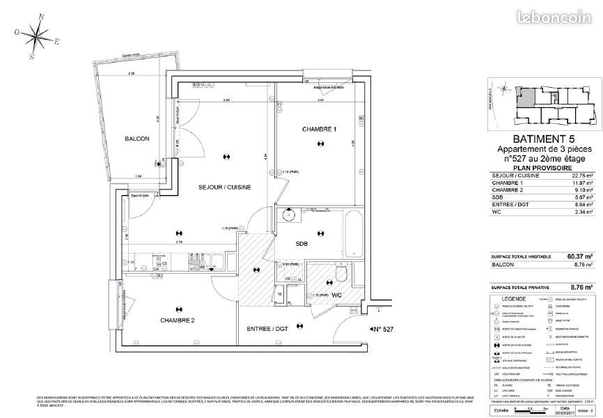 Appartement a louer haguenau - 3 pièce(s) - 60 m2 - Surfyn