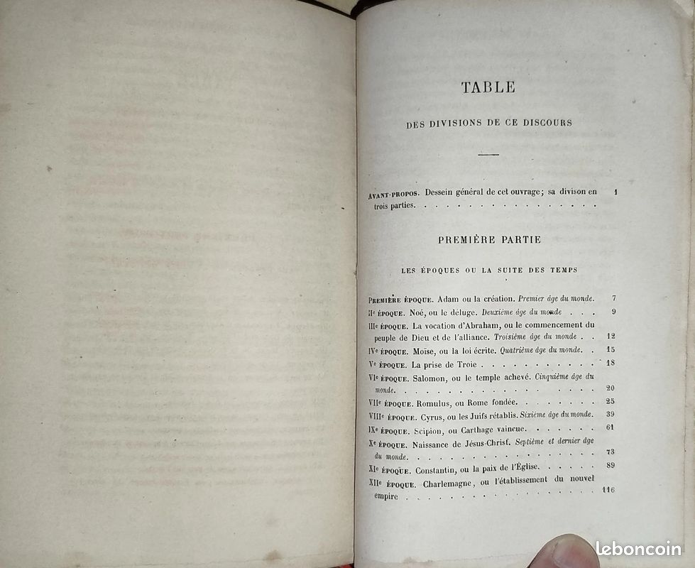 DISCOURS SUR L'HISTOIRE UNIVERSELLE / BOSSUET XIXème reliure art cuir (image 5)