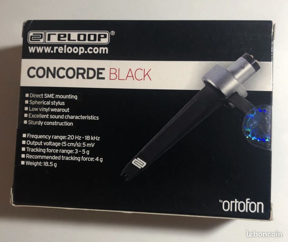 Reloop Concorde Black MK1 - Cápsula y Aguja Esférica Profesional