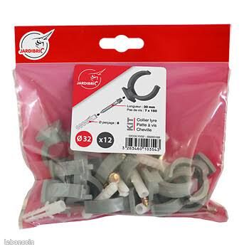Jardibric kit 12 colliers lyre fixation Ø32 (image 1)