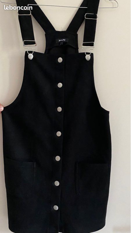 Vêtements salopette robe noir en daim (image 1)