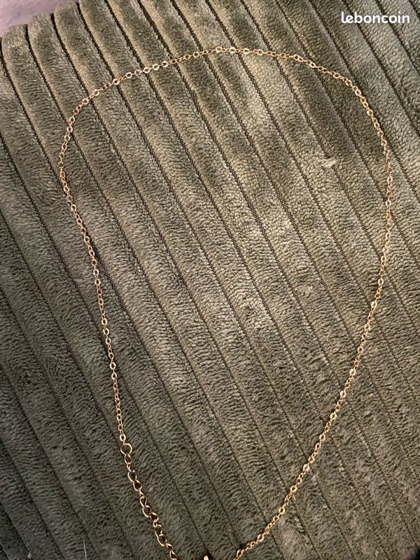 Collier chaîne fine acier inoxydable or (image 4)
