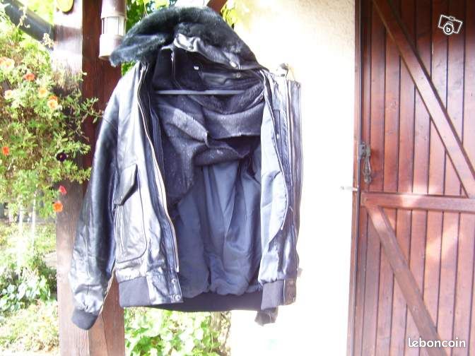 Blouson en cuir noir xxl (image 2)