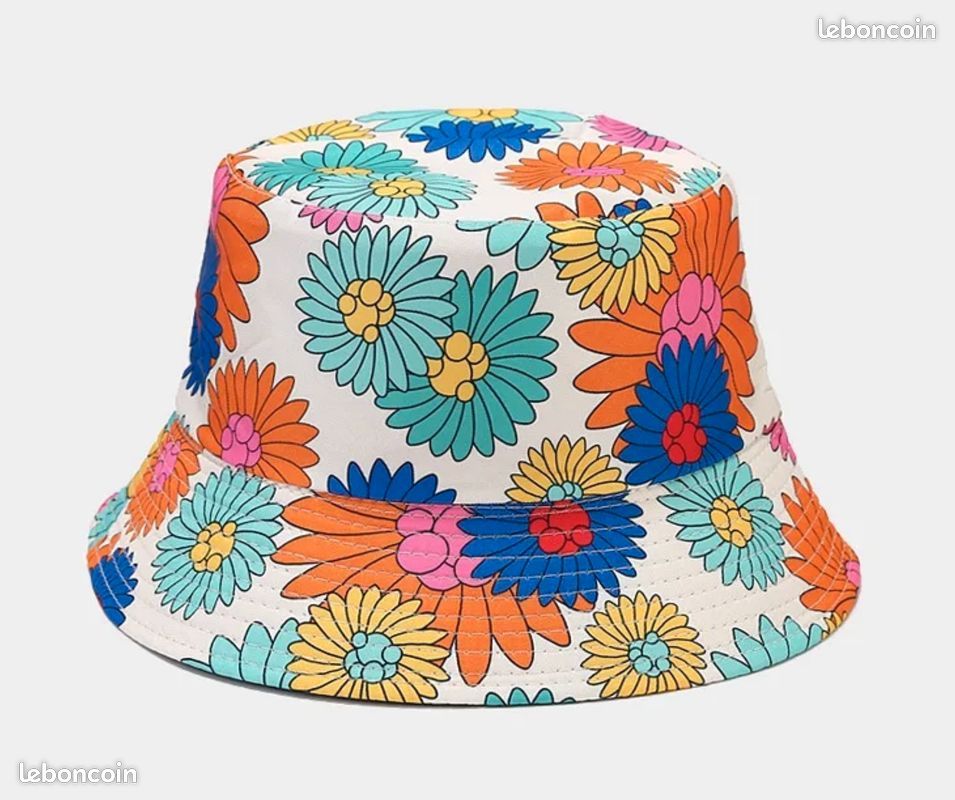 Chapeau neuf , bob à imprimé floral vintage double face pour hommes et femmes, protège soleil plage, pêche, 56-58 (image 1)