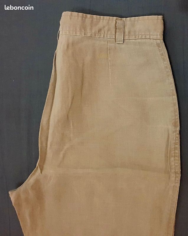 Pantalon lin camel (image 2)