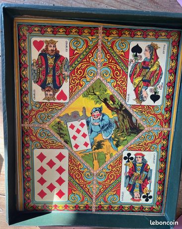 ANCIEN JEU NAIN JAUNE 100 JETONS OS ET BOIS