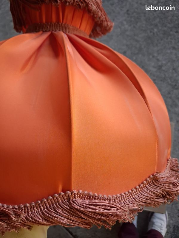 Lampe lustre orange à frange vintage (image 9)
