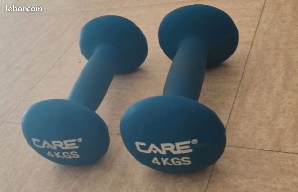 Kit 2 Haltères Musculation 4kg Jocca - Fitness Maison Bleu Antidérapant Hexagonal