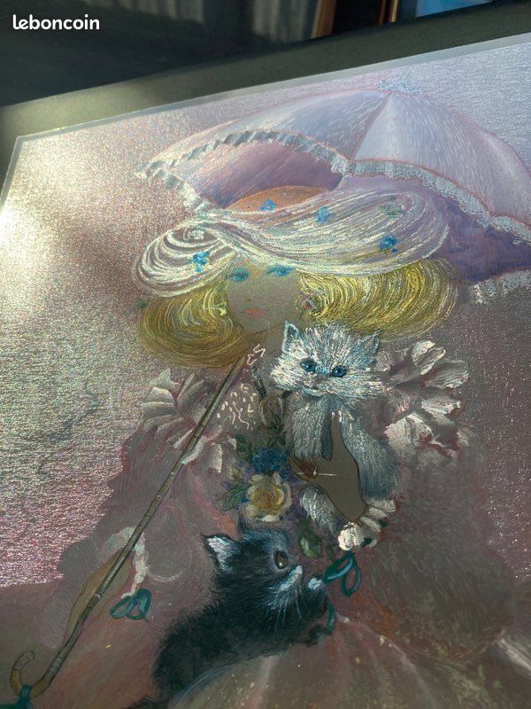 DUO RARE : Tableaux Vintage DUFEX (1989) – Effet Holographique Irisé (image 6)