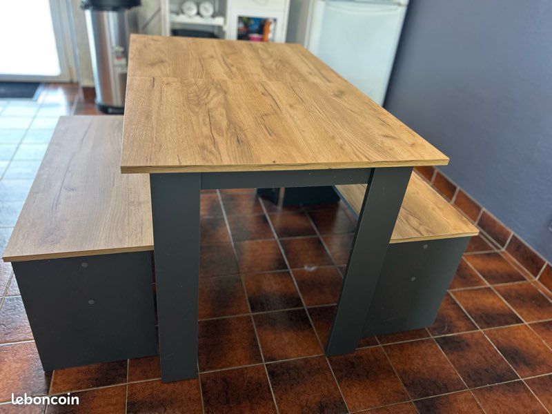 Table avec 2 bancs (image 1)