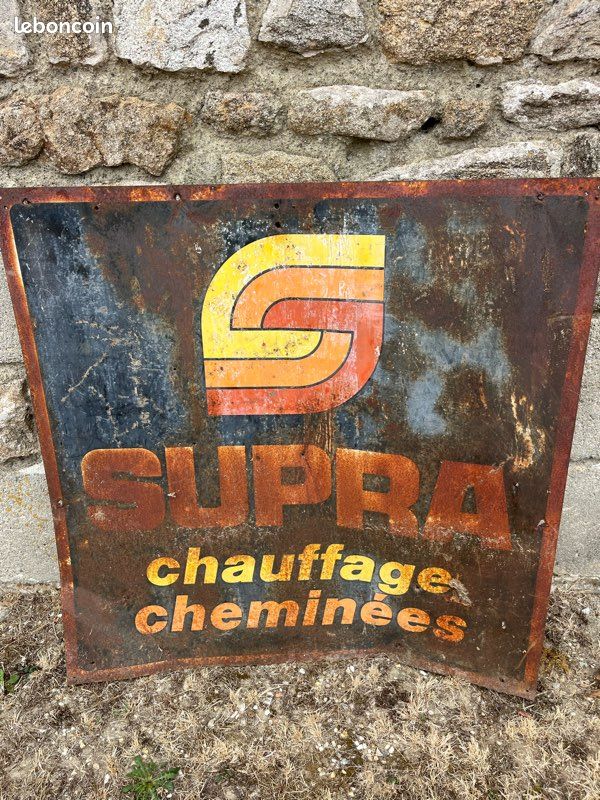 Ancienne Enseigne publicitaire en tôle peinte SUPRA (image 1)