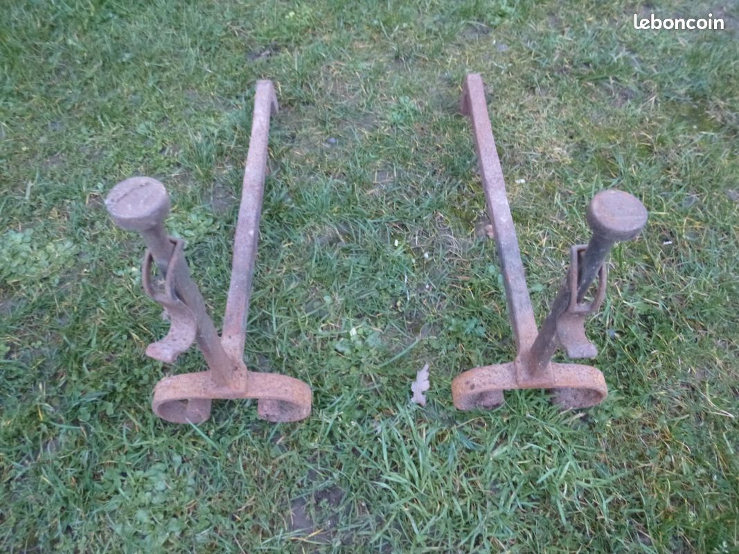 Paire de chenets porte broche (image 2)
