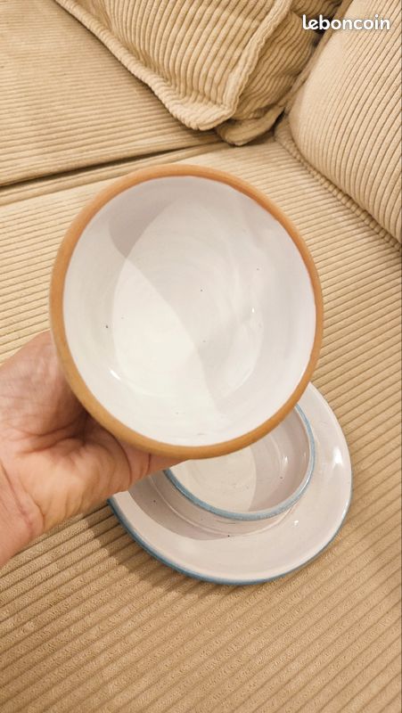 Beurrier céramique oriental fait main TBE, coupelle multifonctionnelle (image 3)