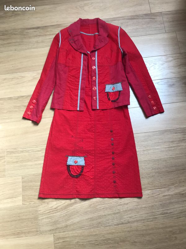 Veste Femme Pause Café Bleue, Taille 44, En Coton Mélangé, état Correct D'occasion