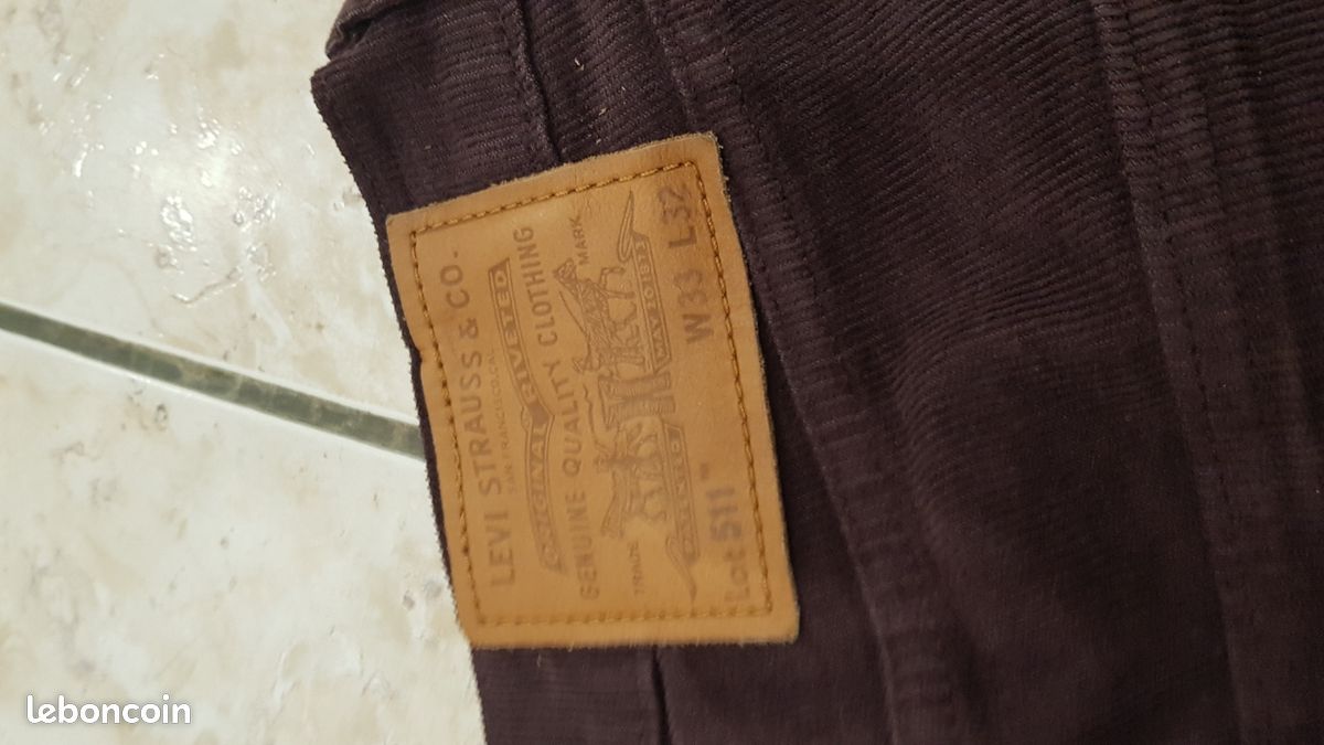 Jean violet velours levis 511 w33L32 (image 4)