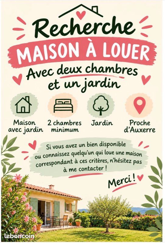 Maison 3 pièces 80 m² · à Monéteau · 80 m² · 600 €/mois