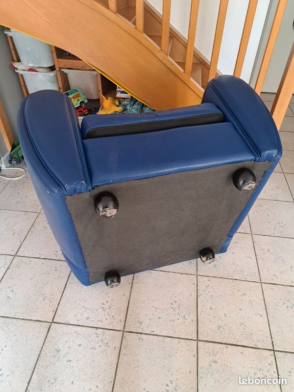 Fauteuil cuir bleu - ultra confortable (image 6)
