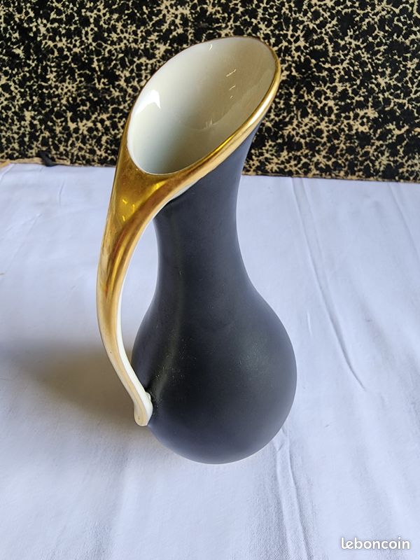 Vase Soliflore pichet feuille d'or Porcelaine ROYAL Bavaria Allemagne (image 3)