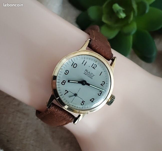 Montre Femme Vintage Watch-it à Quartz - Cadran Blanc, Bracelet Cuir - Occasion