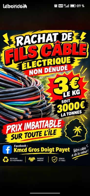 Je rachète le câble de cuivre (image 1)