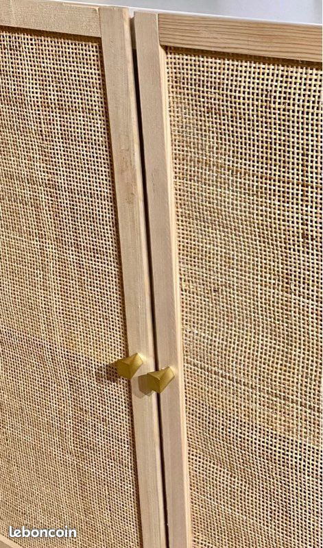 NEUF - Meuble bois blanc en cannage | 4 portes (image 2)