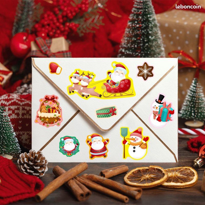 312 Pièces Autocollant Noel Pailletés, Goettes Noel Decoration, Stickers Noel Pour Décoration