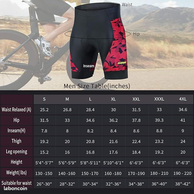 🚴♂️ Souke Sports Short Cyclisme Homme Taille M (image 5)