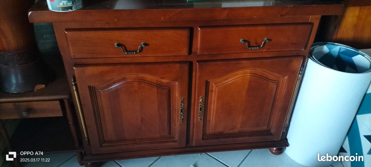 Meuble bois 2 tiroires (image 1)