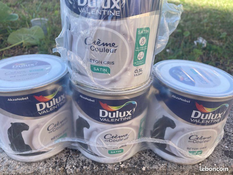 4 pots Peinture Dulux Valentine Gris Béton satin (image 3)