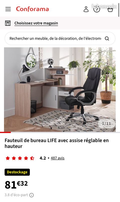 Bureau d’angle + fauteuil de bureau (image 3)