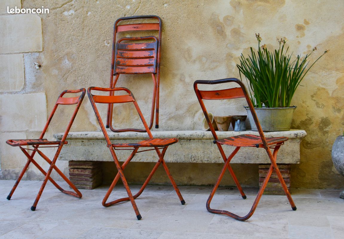 2 paires de chaises TOLIX pliantes vintage (image 1)