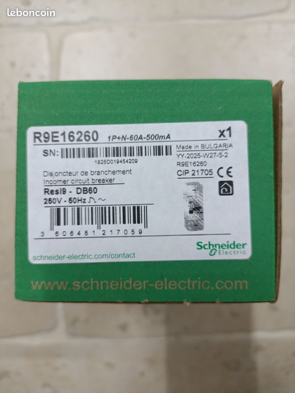 Disjoncteur branchement Resi9 DB60 Schneider R9E16260 NEUF (image 2)
