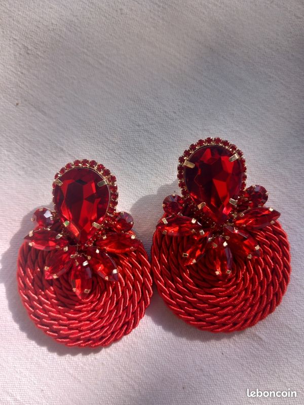 Boucles D'oreilles Vintage Argentées N129 - Bijou Fantaisie Occasion