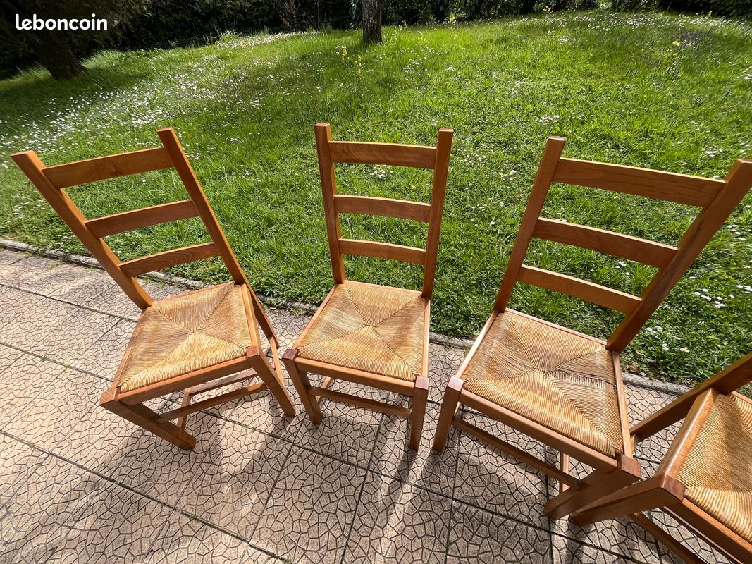 Chaise bois/osier (image 3)