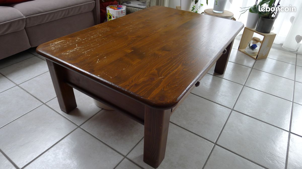 Table basse en pin massif de 120 x 80 x 43 cm (LxPxh) (image 3)