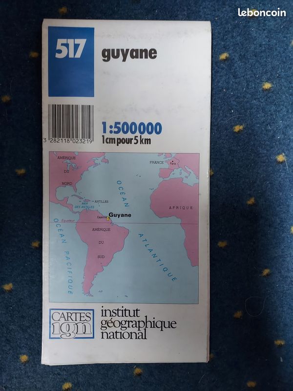 Carte IGN n°517, Guyane, échelle 1:500 000 (image 2)