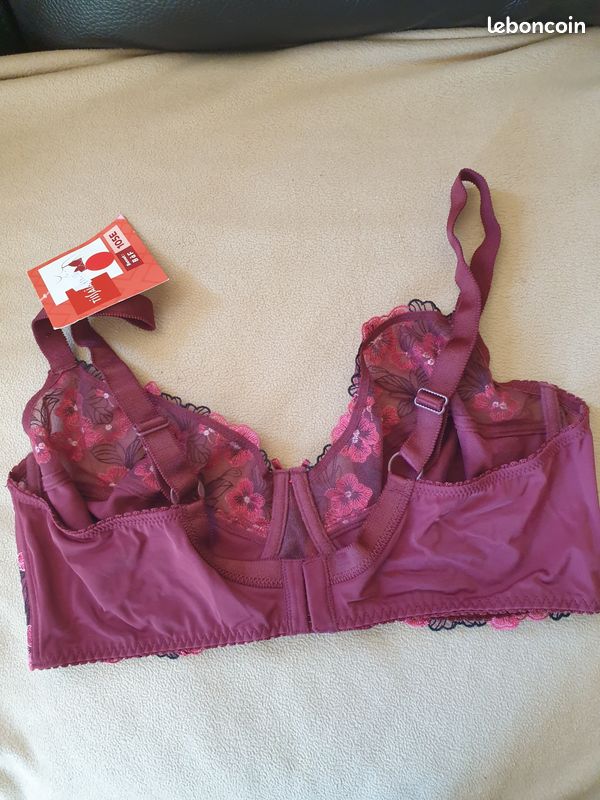 Soutien-gorge Eclizia By Lilly - Taille 95B, Couleur Bordeaux, Fine Mousse, REF E00657