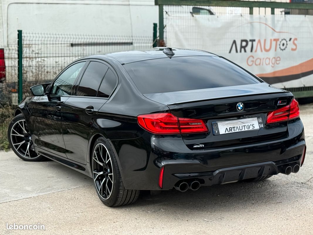 BMW M5 COMPETITION F90 4.4 V8 625 ch Xdrive / SECONDE MAIN / SOFT CLOSE / CIEL DE TOIT ALCANTARA / CAMERA 360 / FREIN CARBONE CERAMIQUE / GARANTIE BMW PREMIUM SELECTION 06/2027 / MALUS INCLUS (image 8)