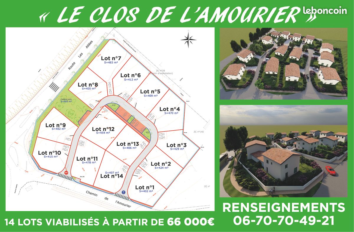 Terrains viabilisés Pont de Barret · à Pont-de-Barret · 66 000 €