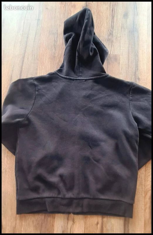 Sweat à Zip Décontracté Enfant 12 Ans - Noir, Style Californie, Coton/polyester