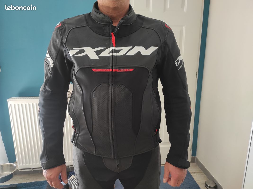 Blouson cuir Ixon jackal 2XL ou 54 Équipement moto