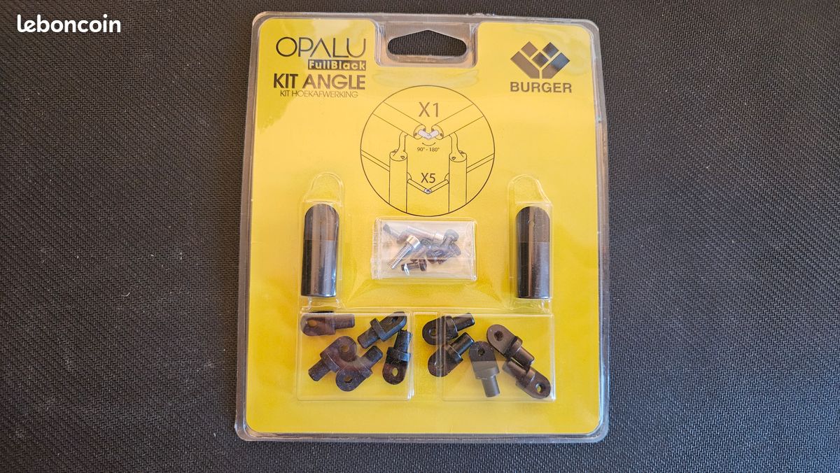 Kid d'angle pour garde-corps noir - OPALU (Kordo.) NEUF (image 2)