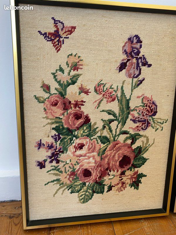 Ensemble ou lot de grands tableaux en canevas vintage (image 5)