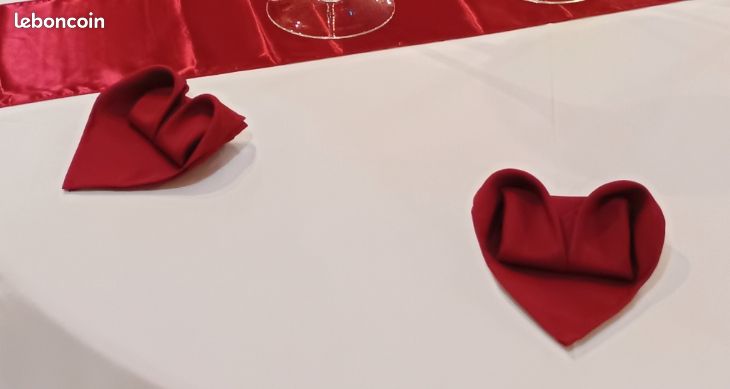 65 Serviettes de table Bordeaux 50cmx50cm, 100% polyester (image 3)