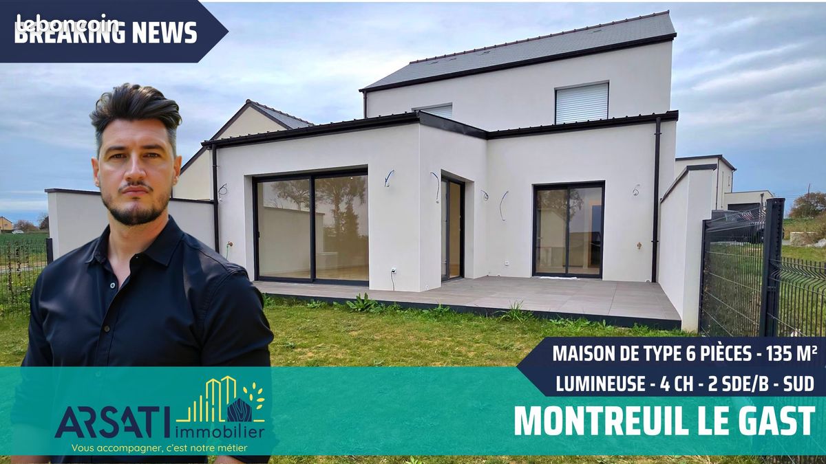 Maison 6 pièces 135 m² · à Montreuil-le-Gast · 135 m² · 339 900 €
