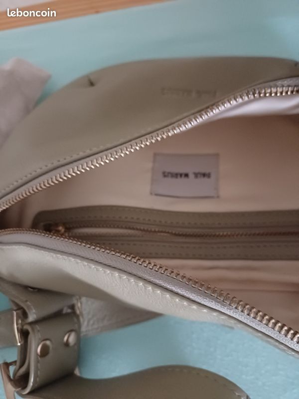 Sac banane cuir paul Marius vert clair (image 2)