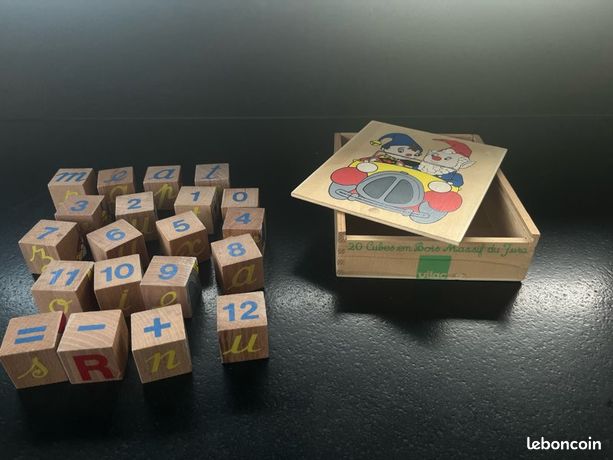 Très ancien jeu de cubes en bois - Collection